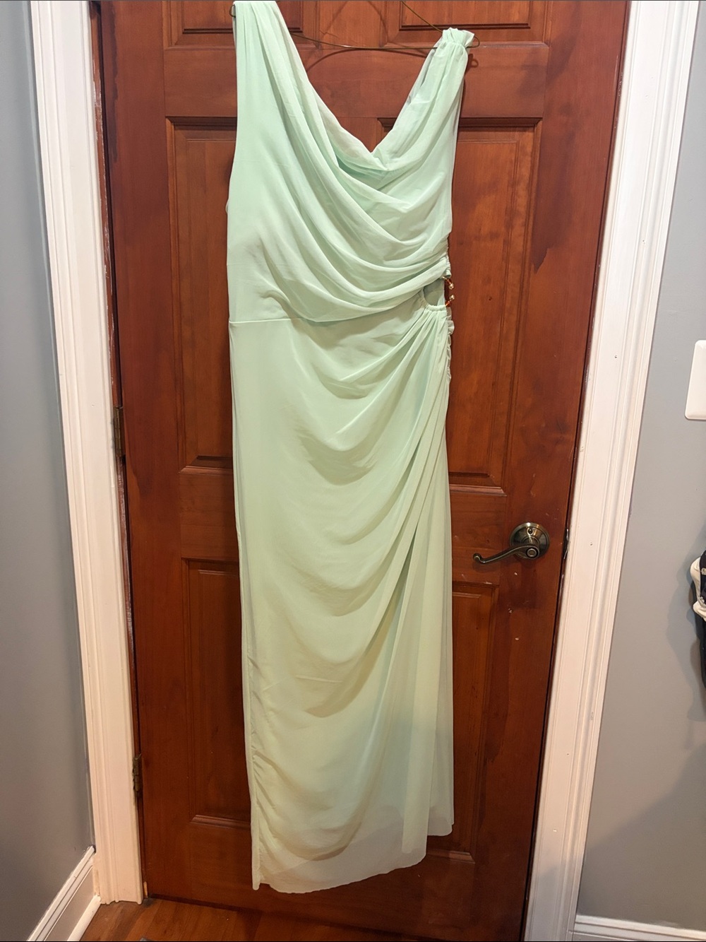 Abercrombie & Fitch Mint Green Draped Maxi Dress